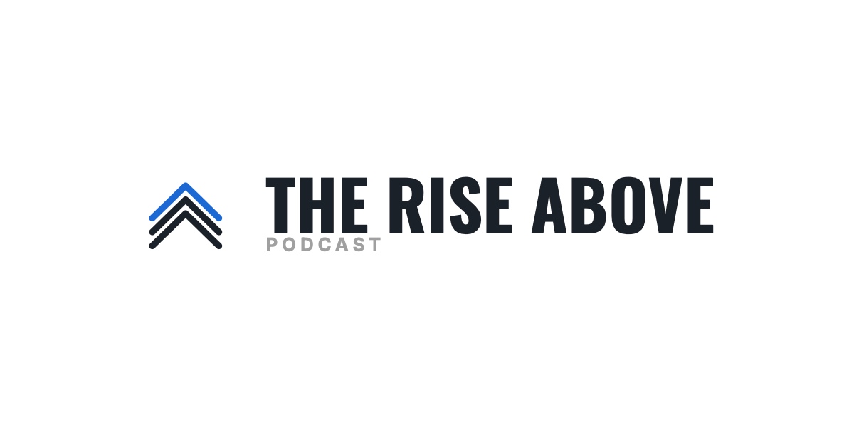 The Rise Above Podcast horizontal logo, dark on light
